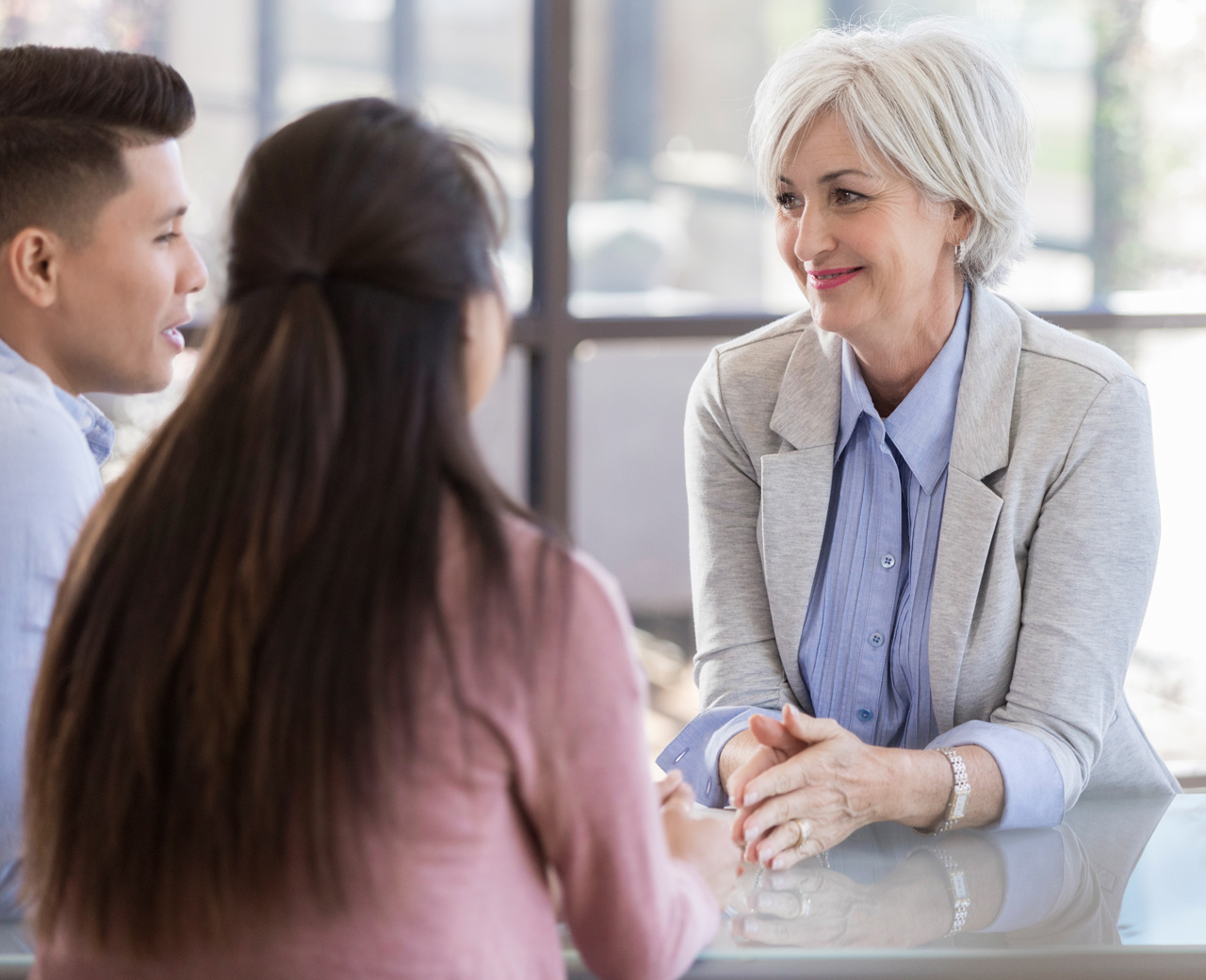 young couple with financial professional