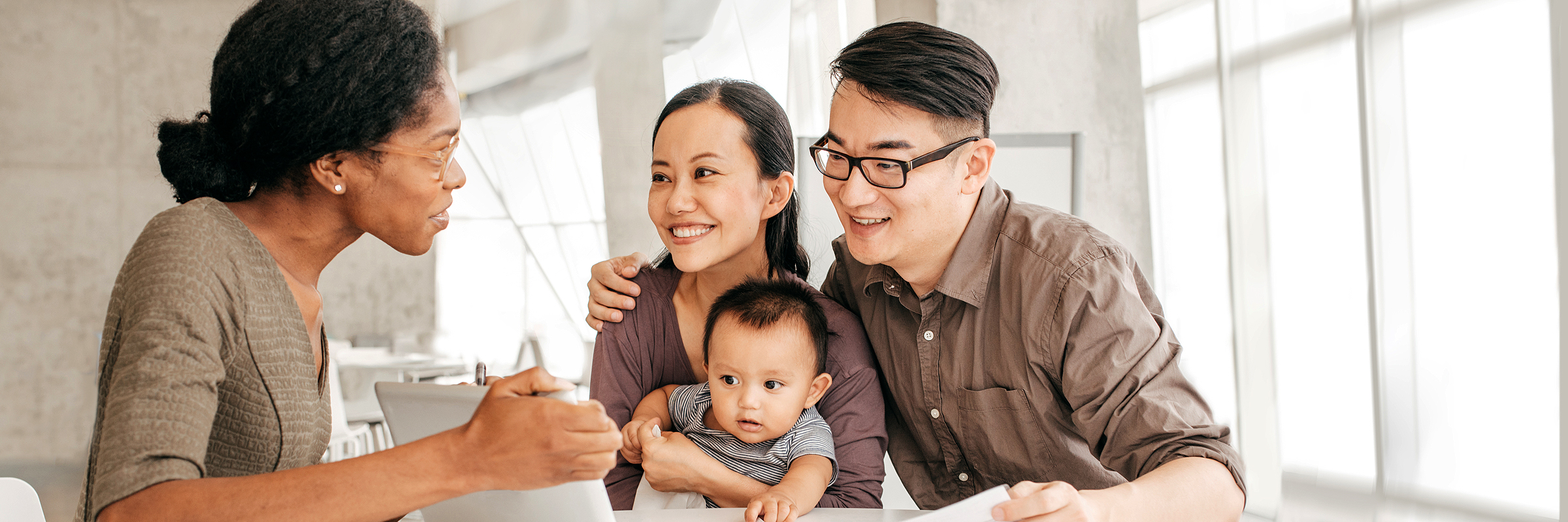 young couple with financial professional
