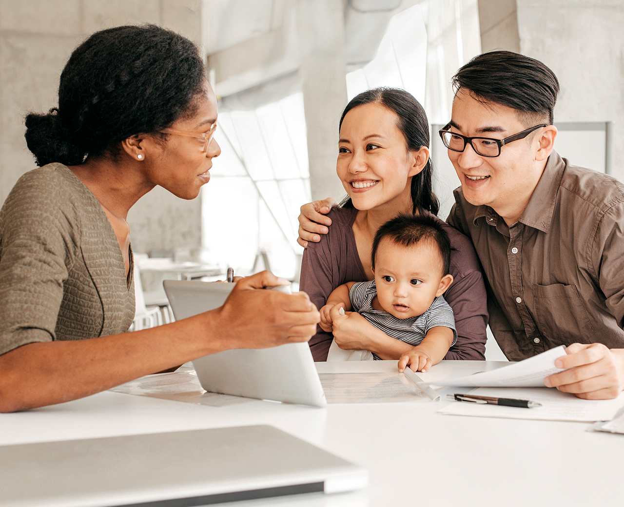 young couple with financial professional