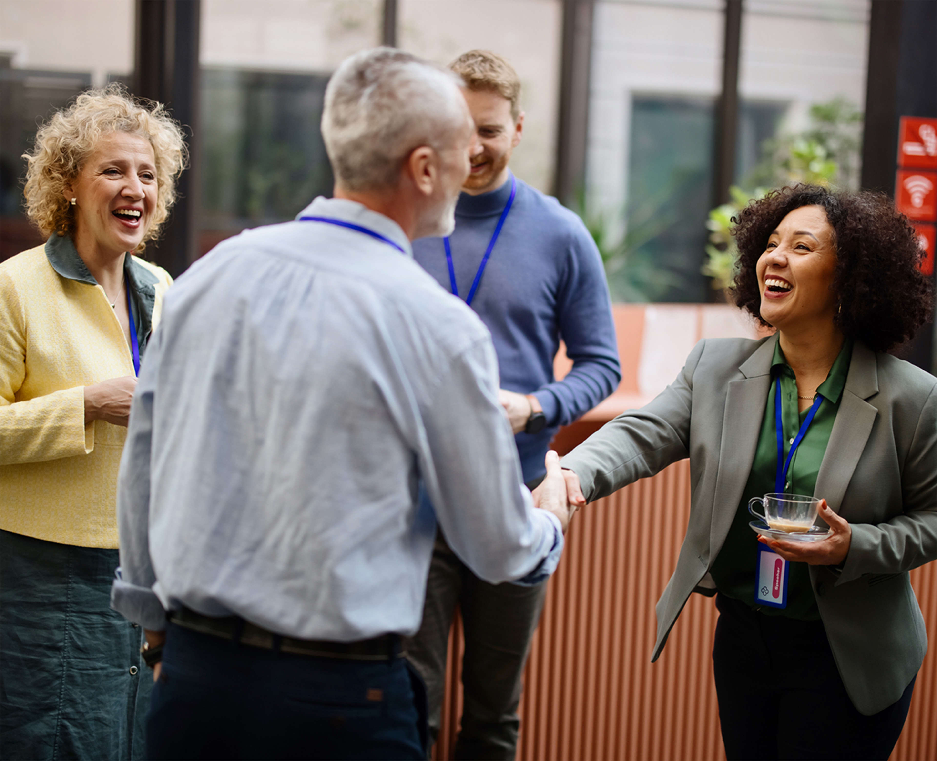 Group of advisors networking and connecting.