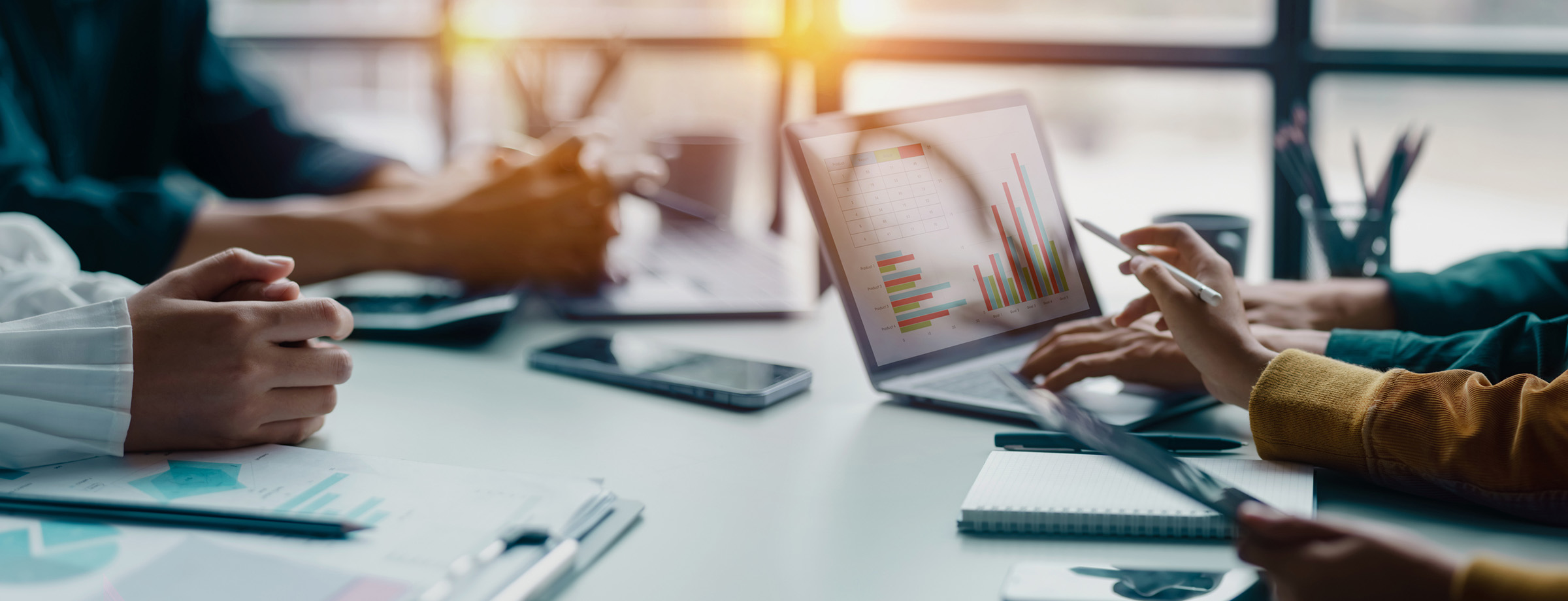 Close up image of computer screen with financial charts.